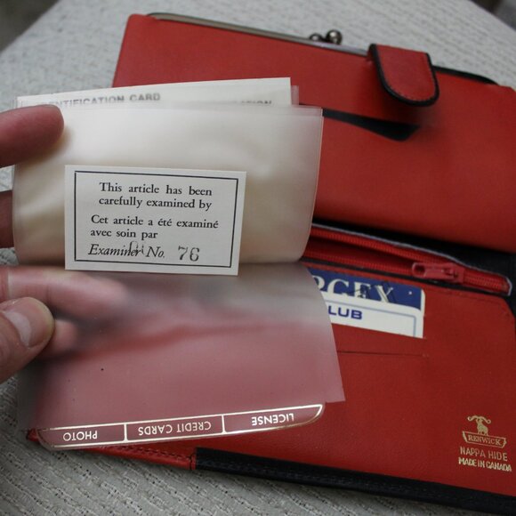 unused 1960s Renwick Chequebook Wallet Kisslock Coin Purse Nappa Leather Bifold - Picture 8 of 15